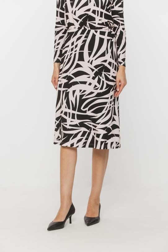 Dzianinowa spódnica za kolano z gumą w pasie - 2