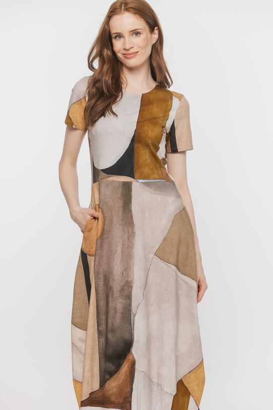 Dzianinowa sukienka Bialcon Art w stonowanych kolorach - 2