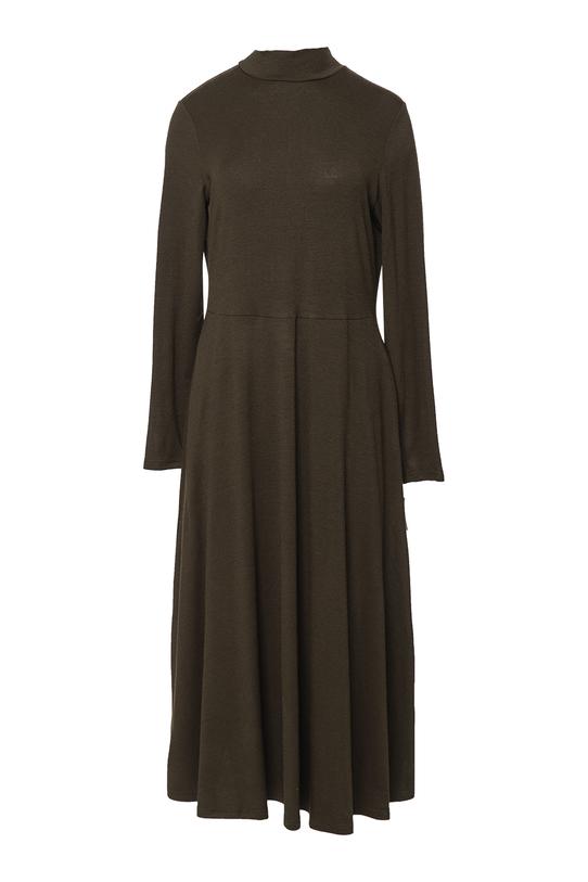 Dzianinowa sukienka khaki z dodatkiem wełny - 1