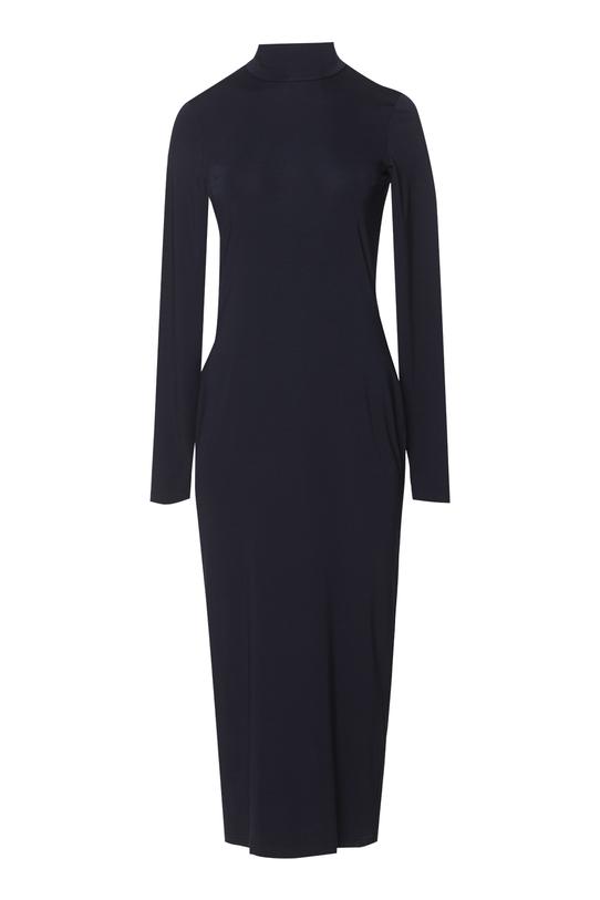 Dzianinowa sukienka w kolorze czarnym z półgolfem - 1