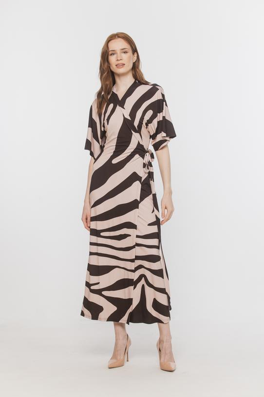 Wizualizacja Dzianinowa sukienka z szerokim krótkim rękawem