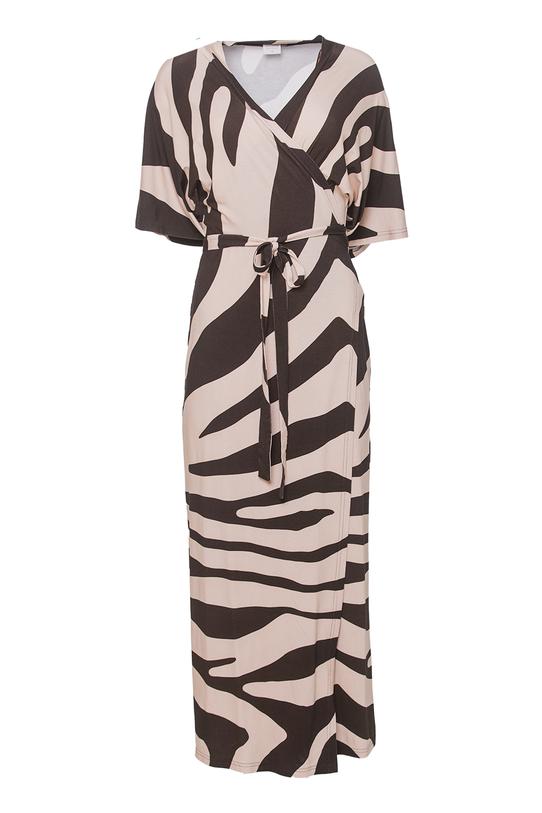 Dzianinowa sukienka z szerokim krótkim rękawem - 1