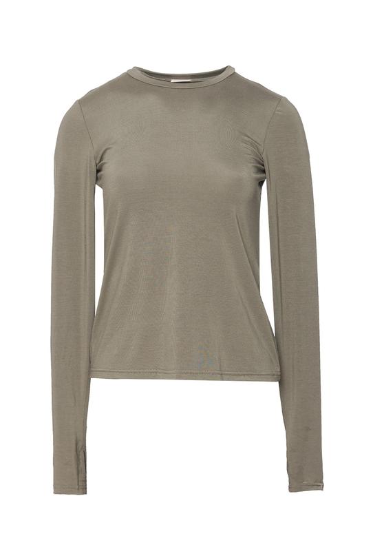 Dzianinowa zielona bluzka z długim funkcjonalnym rękawem - 1