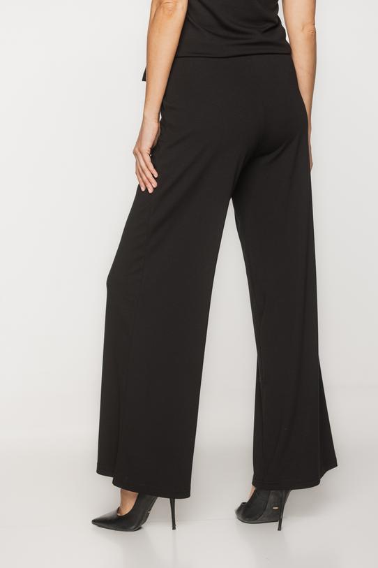 Dzianinowe czarne spodnie z wysokim stanem - 2