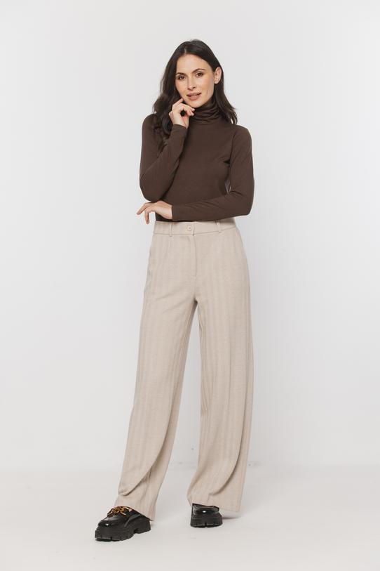 Wizualizacja Dzianinowy brązowy golf z domieszką wełny