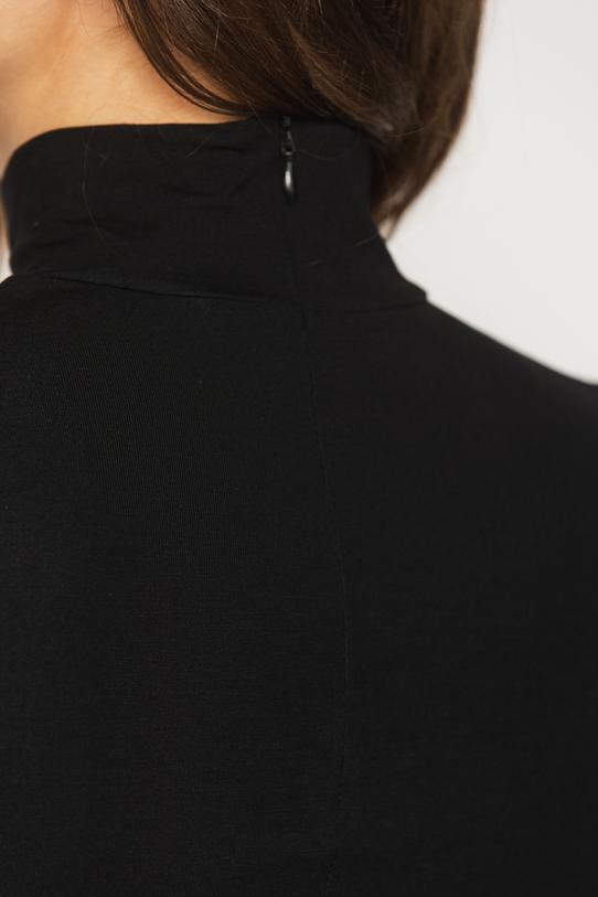 Dzianinowy czarny półgolf z długim rękawem - 4