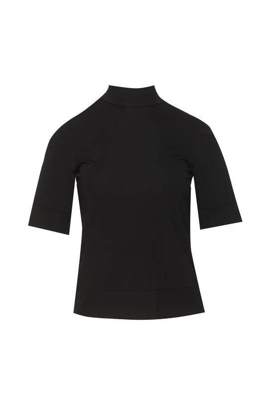 Dzianinowy czarny półgolf ze ściągaczami zapinany na suwak - 1