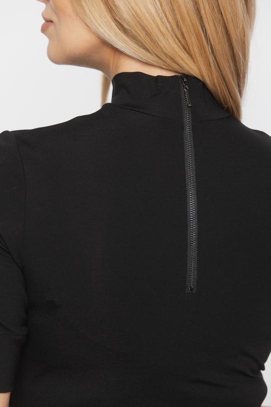 Dzianinowy czarny półgolf ze ściągaczami zapinany na suwak - 5