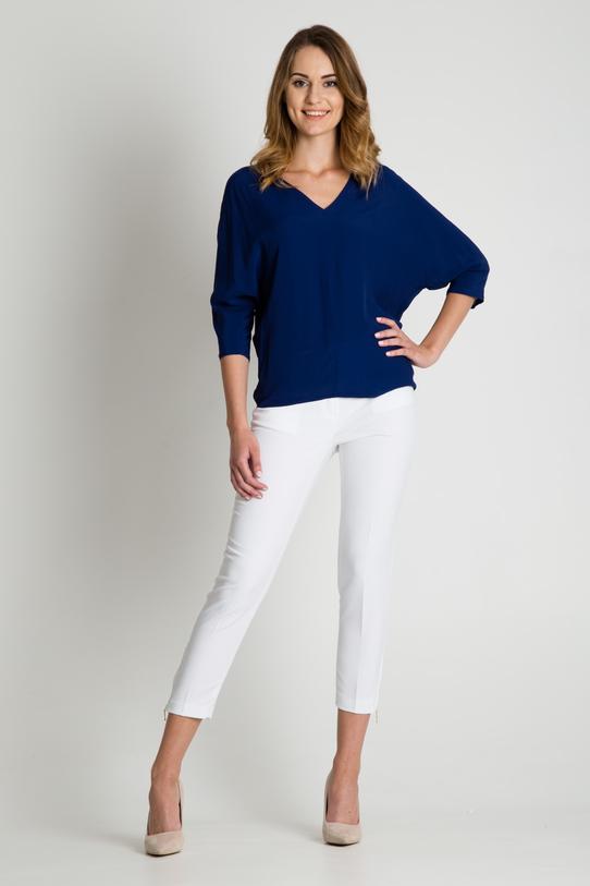 Wizualizacja Granatowa bluzka z dekoltem w serek