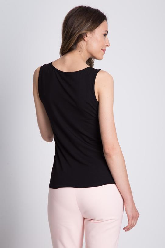 Dzianinowy czarny top na ramiączkach - 3