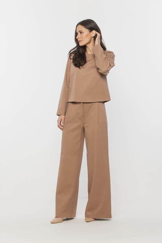 Wizualizacja Elastyczne szerokie spodnie z wysokim stanem