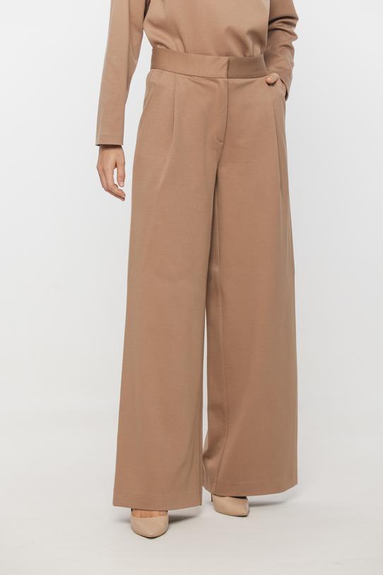 Elastyczne szerokie spodnie z wysokim stanem - 2