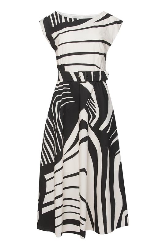 Elegancka bawełniana sukienka midi z paskiem - 1