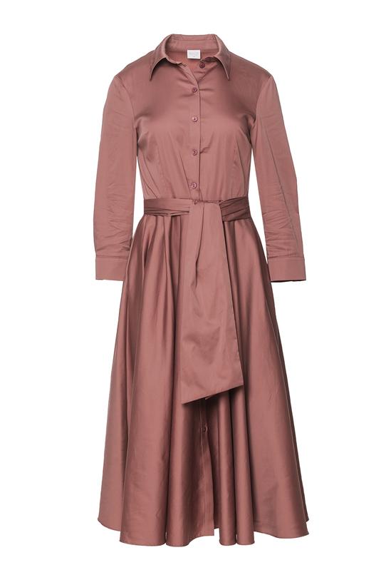 Elegancka bawełniana szmizjerka z szarfą - 1