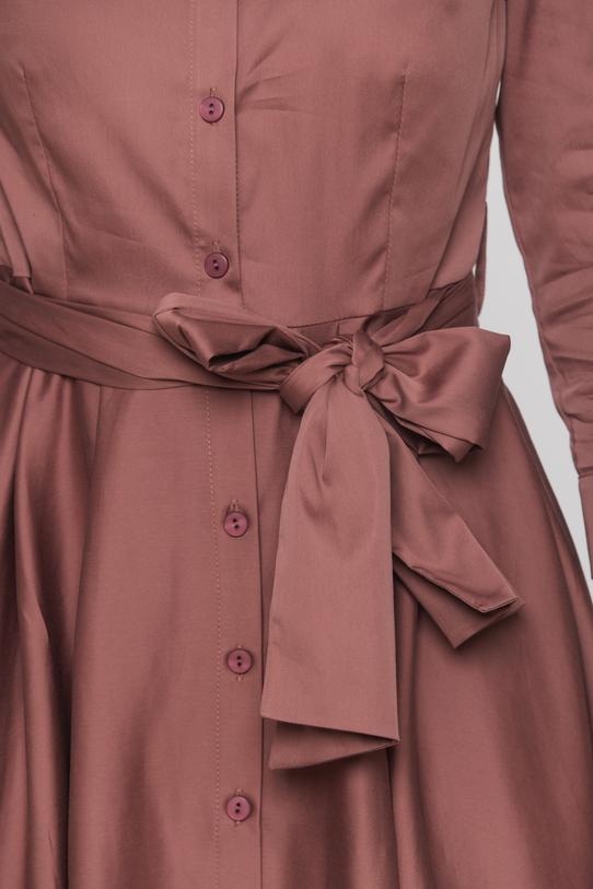 Elegancka bawełniana szmizjerka z szarfą - 5