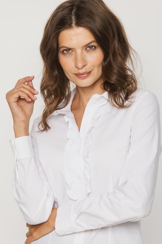 Elegancka biała koszula z żabotem - 4