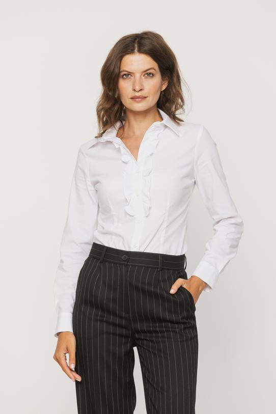 Elegancka biała koszula z żabotem - 2
