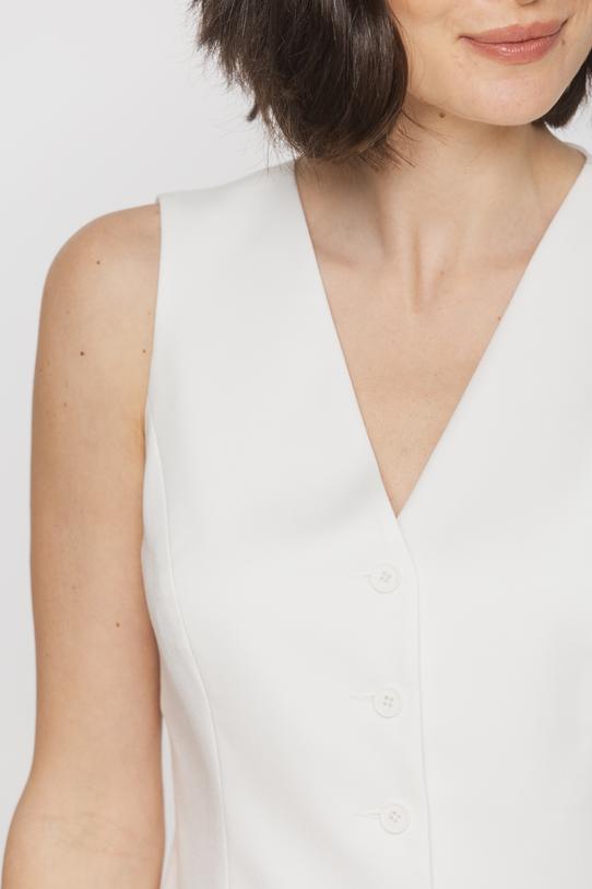 Elegancka kamizelka ecru w garniturowym stylu - 6