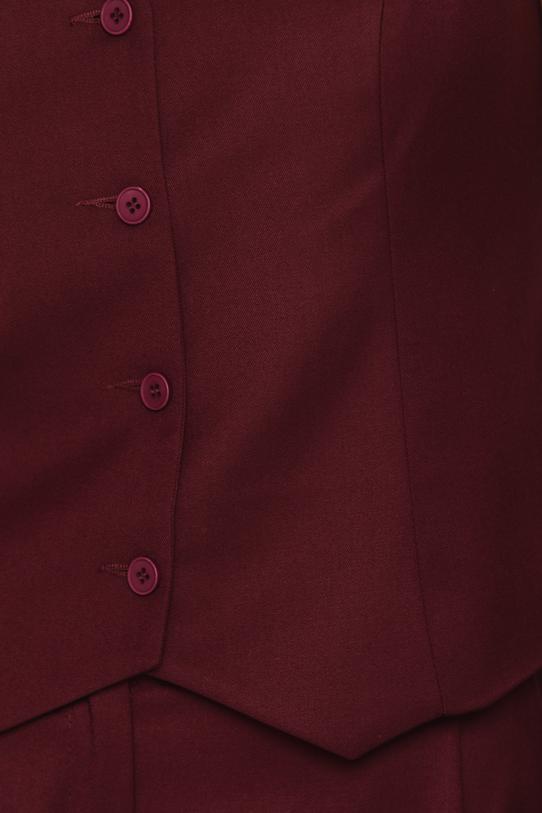 Elegancka kamizelka z bordowej tkaniny kostiumowej - 5