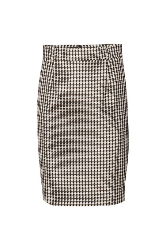 Elegancka spódnica w kratę o prostym fasonie - 1