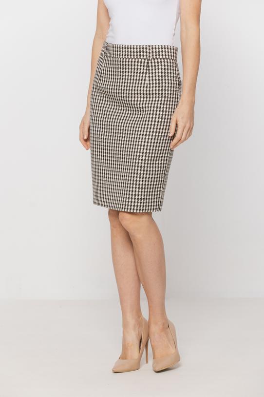 Elegancka spódnica w kratę o prostym fasonie - 2