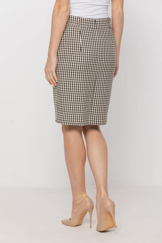 Elegancka spódnica w kratę o prostym fasonie - 3