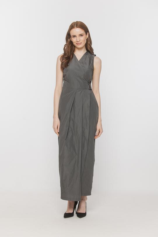 Wizualizacja Elegancka sukienka midi z lekkiej tafty z dekoracyjną klamrą