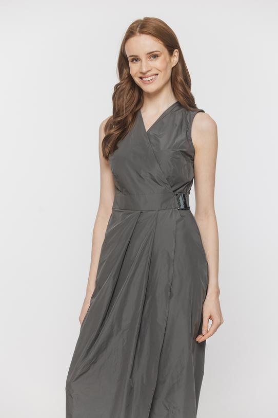 Elegancka sukienka midi z lekkiej tafty z dekoracyjną klamrą - 2