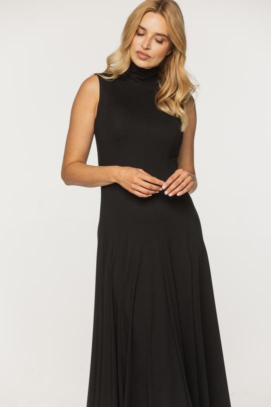 Elegancka sukienka z czarnej szlachetnej dzianiny