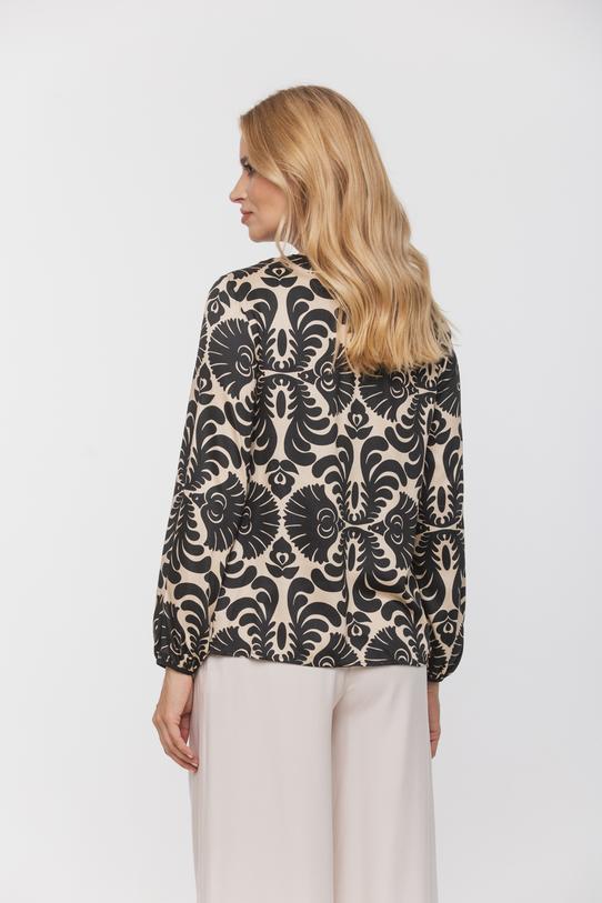 Elegancka wiskozowa bluzka z bufiastym rękawem - 4