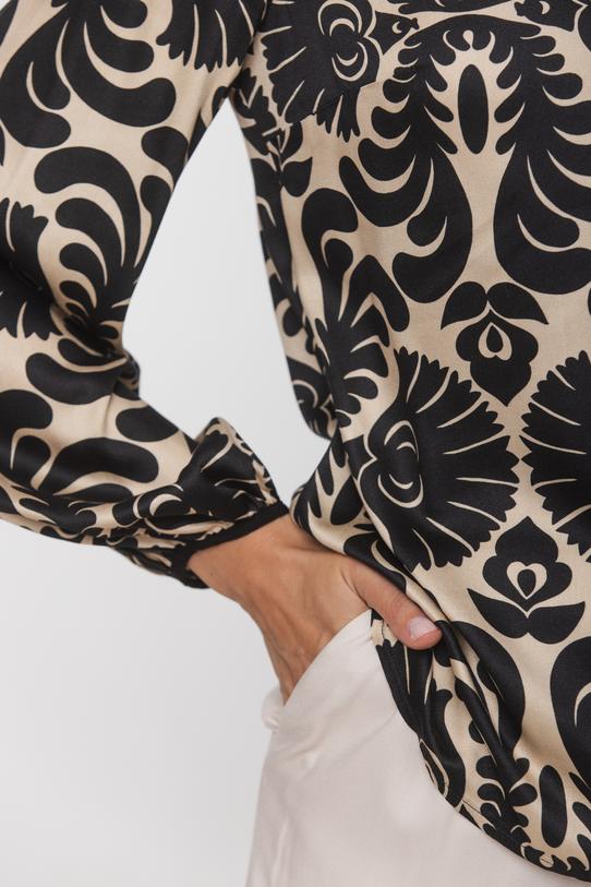 Elegancka wiskozowa bluzka z bufiastym rękawem - 6