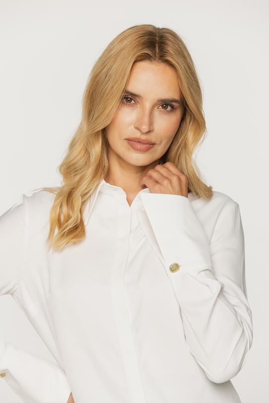 Elegancka wiskozowa koszula ecu z ozdobnym mankietem