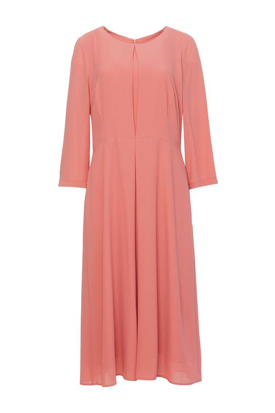 Elegancka zwiewna sukienka midi z kontrafałdą - 1