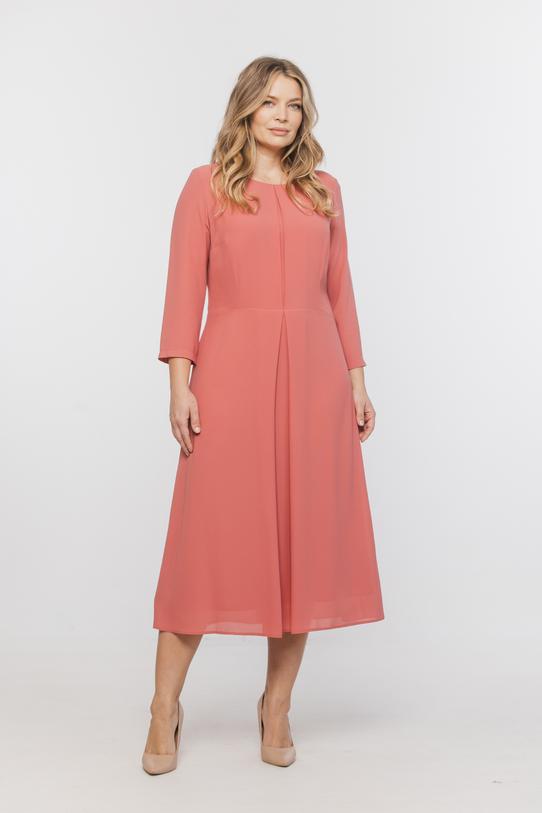 Wizualizacja Elegancka zwiewna sukienka midi z kontrafałdą