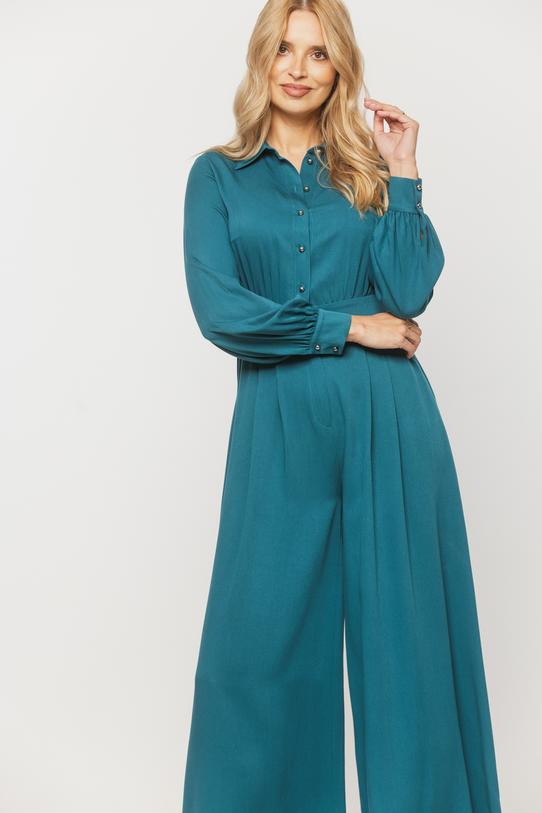 Elegancki kombinezon z długim rękawem i kołnierzykiem - 2