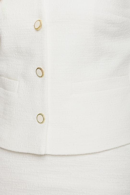 Elegancki kremowy żakiet z tkaniny boucle