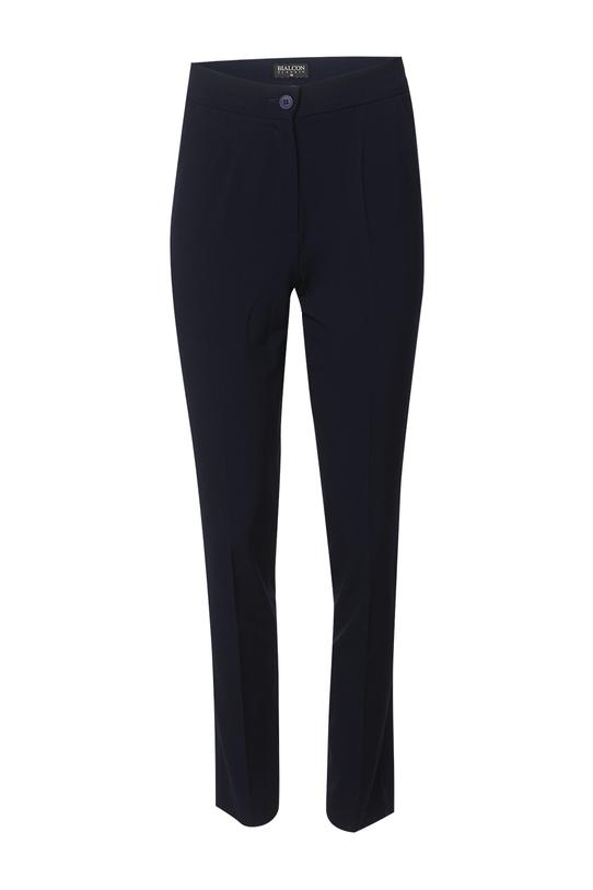Eleganckie granatowe spodnie w kant ze zwężaną nogawką - 1
