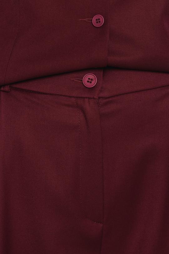 Eleganckie szerokie spodnie z bordowej tkaniny kostiumowej - 4