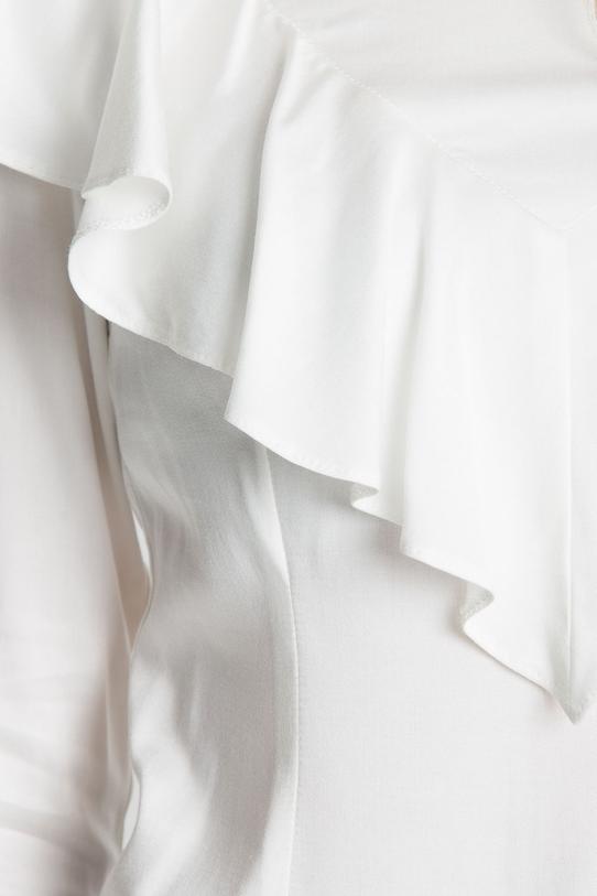 Bluzka w kolorze ecru z ozdobną falbaną - 4