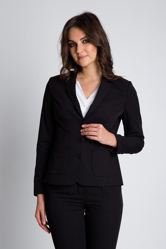 Wizualizacja Czarny żakiet z kieszeniami na przodzie