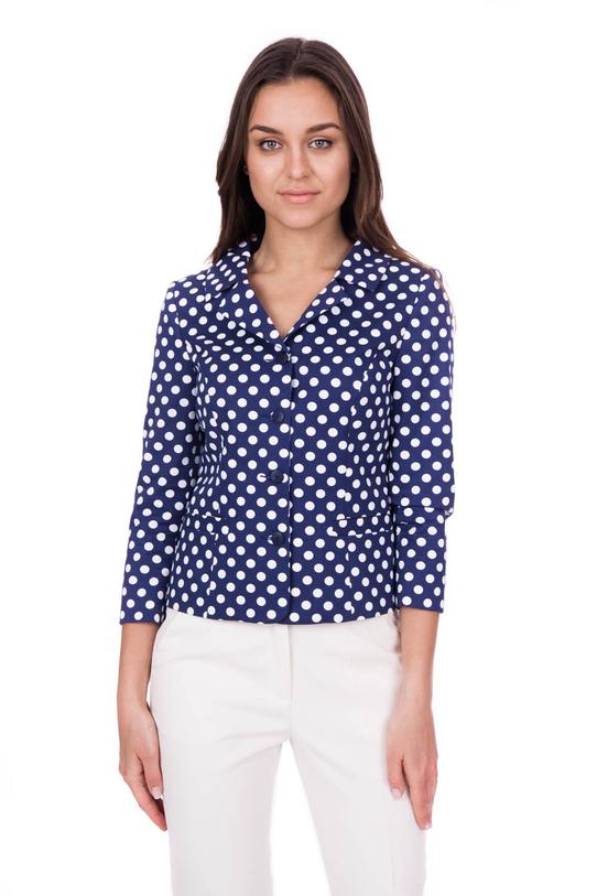 Wizualizacja Granatowy żakiet w grochy