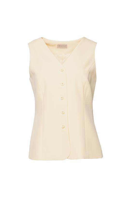 Garniturowa żółta kamizelka z podszewką - 1