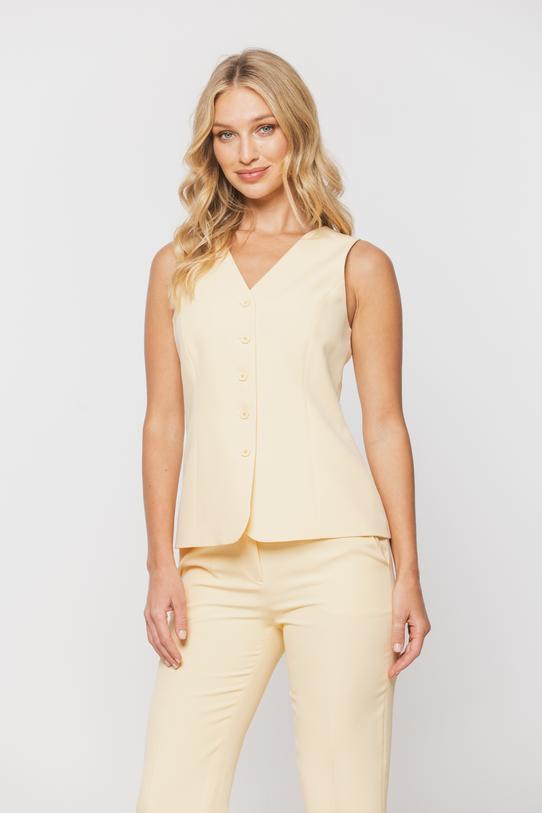 Wizualizacja Garniturowa żółta kamizelka z podszewką