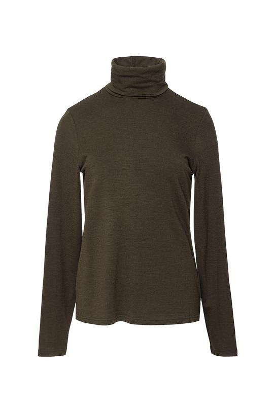 Golf z dodatkiem wełny w kolorze khaki - 1