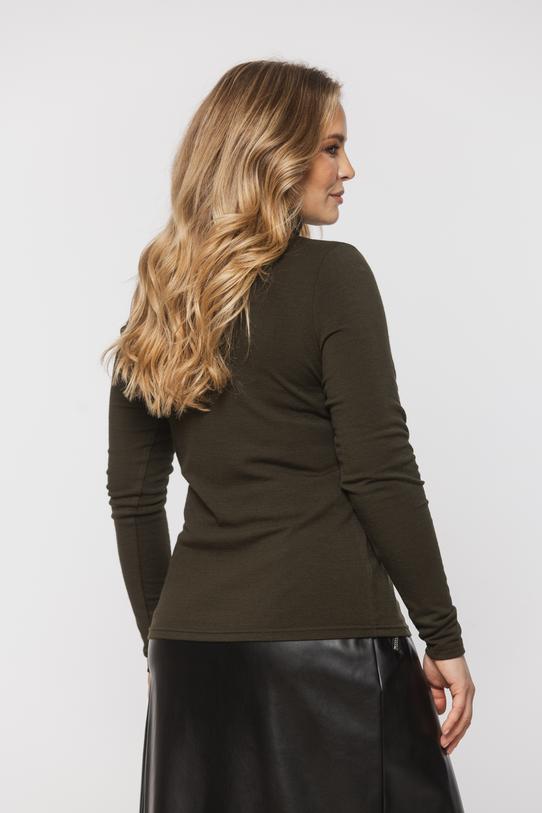 Golf z dodatkiem wełny w kolorze khaki - 4