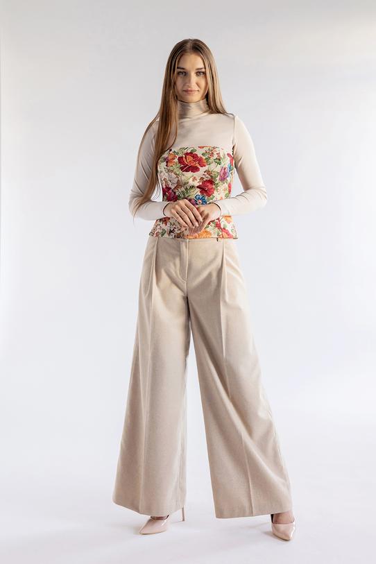 A jacquard corset made from a matt fabric with a floral pattern - 7
