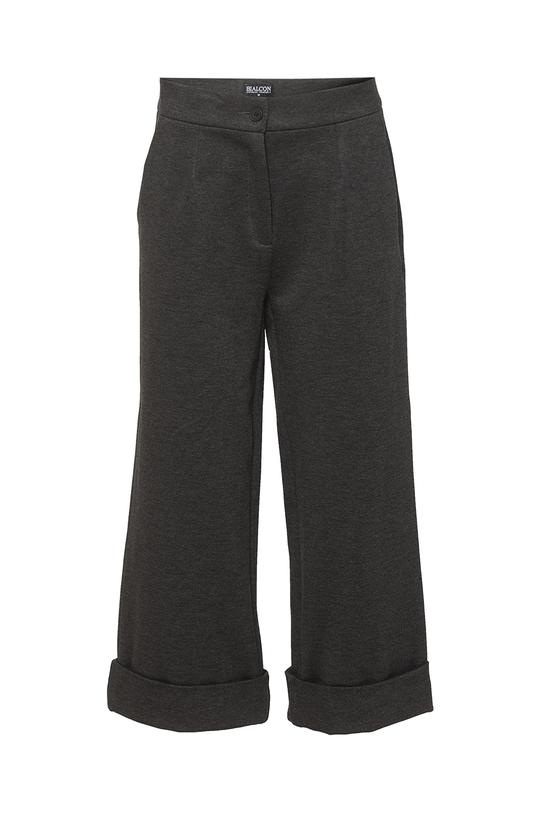 Grafitowe spodnie o długości midi z mankietem - 1