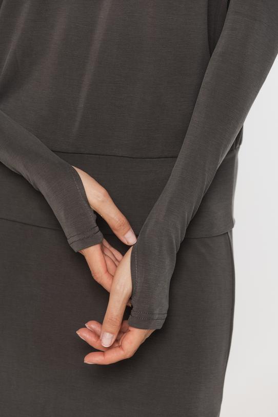 Grafitowy golf z nietoperzowym rękawem - 5