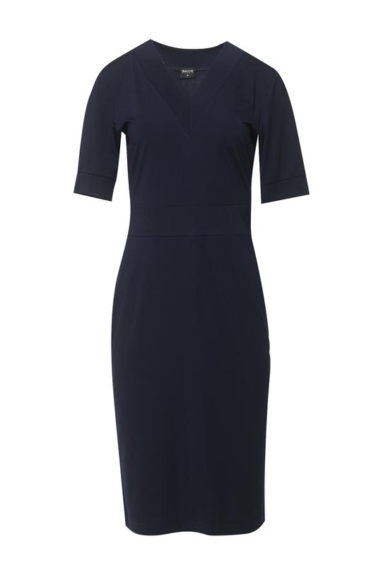 Granatowa sukienka na lato z dzianiny wiskozowej - 1