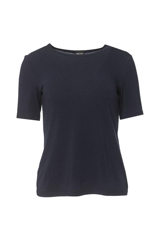 Granatowy klasyczny t-shirt z domieszką wełny - 1